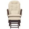 vidaXL Glider Chair With Stool Cream White, Brown