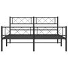vidaXL Metal Bed Frame Black Powder-Coated Steel Queen Size