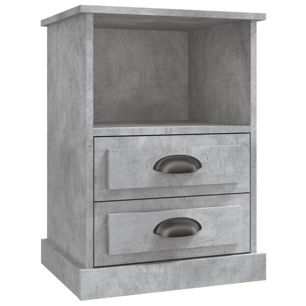vidaXL Bedside Cabinet Concrete Grey Engineered Wood Bedside Cabinet
