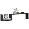 vidaXL Wall Shelf Set of 2 Black Engineered wood