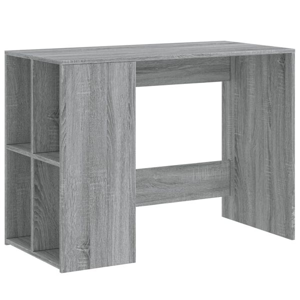 vidaXL Desk Grey Sonoma Engineered Wood Medium Computer Desk