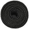 vidaXL Work Rope Black 0.39 " 1640.4 ' Polypropylene