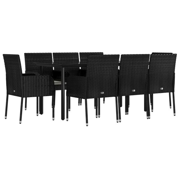 vidaXL Garden Dining Set Black