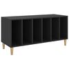 vidaXL Record Cabinet Black Engineered wood, solid eucalyptus wood Medium