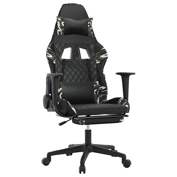 vidaXL Gaming Chair Black and Camouflage