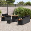 vidaXL Garden Sofa Set 8 pcs Black Poly Rattan and Powder-Coated Steel