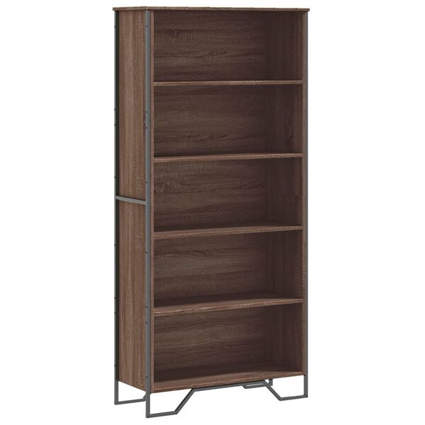 vidaXL Book Cabinet Brown Oak Engineered wood Tall Book Cabinet