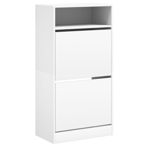 vidaXL Shoe Cabinet White Engineered Wood Compact Modern Shoe Storage