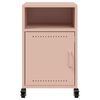 vidaXL Bedside Cabinet Set of 2 Pink Cold-rolled steel Small