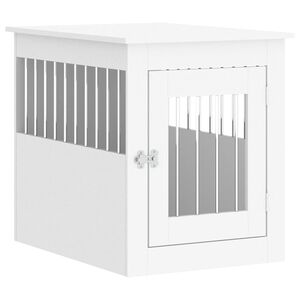 vidaXL Dog Crate Furniture White Engineered wood, steel Medium Dog Crate
