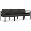 vidaXL Garden Lounge Set Anthracite Aluminum, Polyester 3 Piece Set