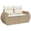 vidaXL Garden Sofa Set Beige, Cream White PE rattan Large Modular