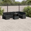 vidaXL Garden Sofa Set Black