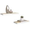 vidaXL Wall Shelf Set of 2 Oak and white Honeycomb MDF 23.6x9.3x1.5 in