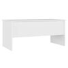 vidaXL Coffee Table White Engineered Wood Medium Height-Adjustable