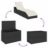 vidaXL Folding Sun Lounger Black and cream white