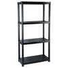 vidaXL Storage Shelf 4-Tier Black 24.0x12.0x51.2" Plastic