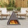 vidaXL Fire Pit Black 19.69 x 19.69 x 20.08 in Steel