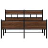 vidaXL Bed Frame Brown Oak Steel, Engineered Wood 55.1x78.7 in Bed Frame