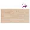 vidaXL Table Top Set of 4 Natural Solid pine wood 35.4 x 17.7 x 1.0 in