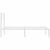 vidaXL Metal Bed Frame White Powder-Coated Steel Twin Bed Frame