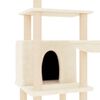 vidaXL Cat Tree Cream Engineered wood, plush, sisal 52.0 in tall