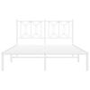 vidaXL Bed Frame White Steel 55 x 75 in Bed Frame Rectangular Modern