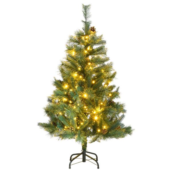 vidaXL Artificial Hinged Christmas Tree Green PVC Medium