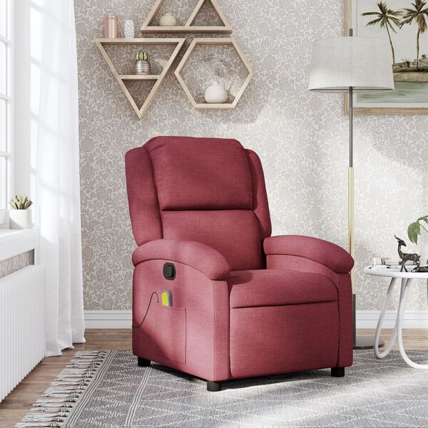 vidaXL Massage Recliner Chair Wine Red