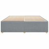 vidaXL Bed Frame Light gray Polyester, solid pine wood King Bed Frame