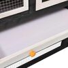 vidaXL Rabbit Hutch Grey and White