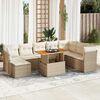 vidaXL Garden Sofa Set Beige PE rattan Large Storage Garden Sofa Set