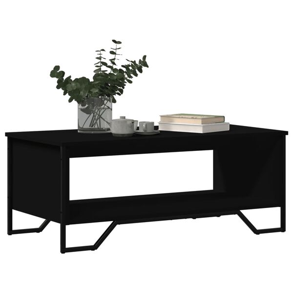 vidaXL Coffee Table Black Engineered wood 39.4 in x 20.1 in x 15.7 in
