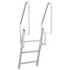 vidaXL 3-Step Dock Ladder Silver 22.83 x 30.31 x 56.69 in Aluminium