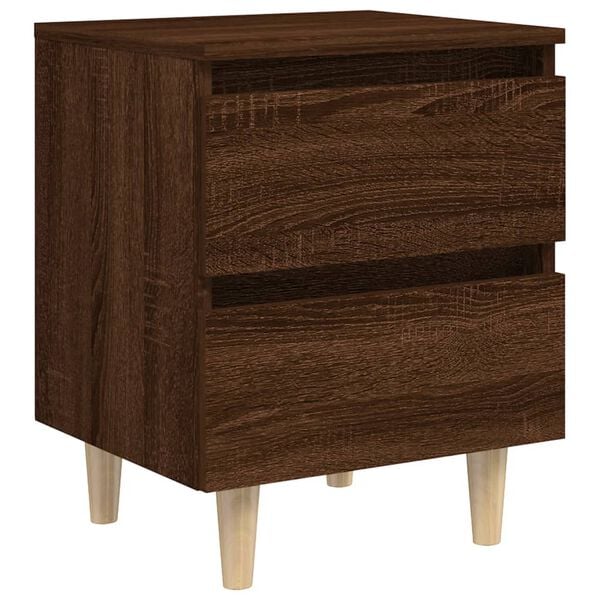 vidaXL Bed Cabinet Brown Oak Engineered wood, Solid eucalyptus wood Medium