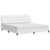 vidaXL Bed Frame White Faux Leather Double Bed Frame Rectangular