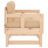 vidaXL Garden Chair Beige Solid Pine Wood Medium Modular Garden Chair
