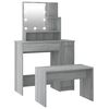 vidaXL Dressing Table Set With Led Gray Sonoma Engineered wood, acrylic