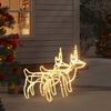 vidaXL Christmas Reindeer Figure Set of 2 Warm White Steel