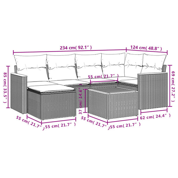 vidaXL Garden Sofa Set Grey
