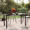vidaXL Dining Table Black Powder-coated steel, tempered glass