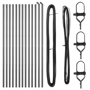 vidaXL Fence Posts Manual 13 pcs Gray Ø32mm 210 cm Galvanized steel