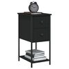 vidaXL Bedside Cabinet Black Engineered wood, iron Medium