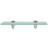 vidaXL Floating Shelf Set of 2 Clear Tempered safety glass and zinc alloy