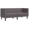 vidaXL 3 Piece Chesterfield Sofa Set Gray Faux Leather