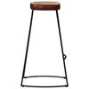vidaXL Bar Set Dark Brown Solid Rough Mango Wood, Powder-Coated Iron