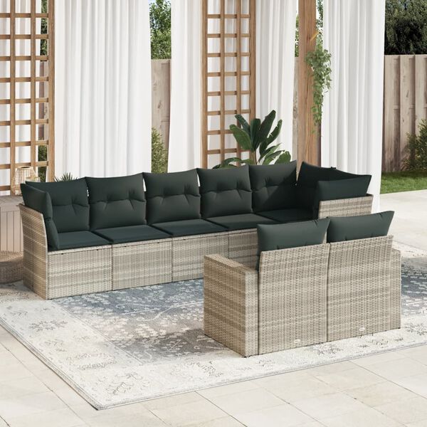 vidaXL Garden Sofa Set Light grey, Dark grey