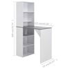 vidaXL Bar Table White with grey top Engineered wood 45.3 in Bar Table