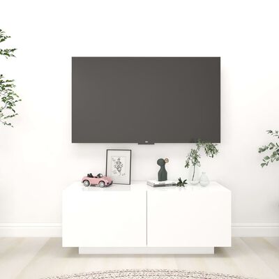 vidaXL TV Stand White 39.4"x13.8"x15.7" Engineered Wood