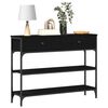 vidaXL Console Table Black Oak 72.5 x 25 x 75 cm Engineered Wood